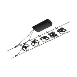 System linkowy zestaw MacII max5x10W GU5,3 Czarny mat/Chrom 12V DC 60VA twszt/metal (PL94434) - Paulmann