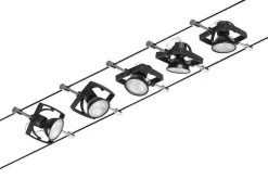 System linkowy zestaw MacII max5x10W GU5,3 Czarny mat/Chrom 12V DC 60VA twszt/metal (PL94434) - Paulmann