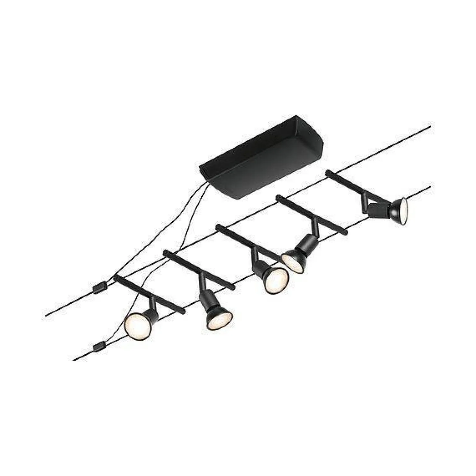 System linkowy zestaw Salt max5x10W GU5,3 Czarny mat/Chrom 12V DC 60VA twszt/metal (PL94446) - Paulmann