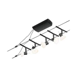 System linkowy zestaw Sheela max5x10W GU5,3 Czarny mat/Chrom 12V DC 60VA twszt/metal (PL94450) - Paulmann