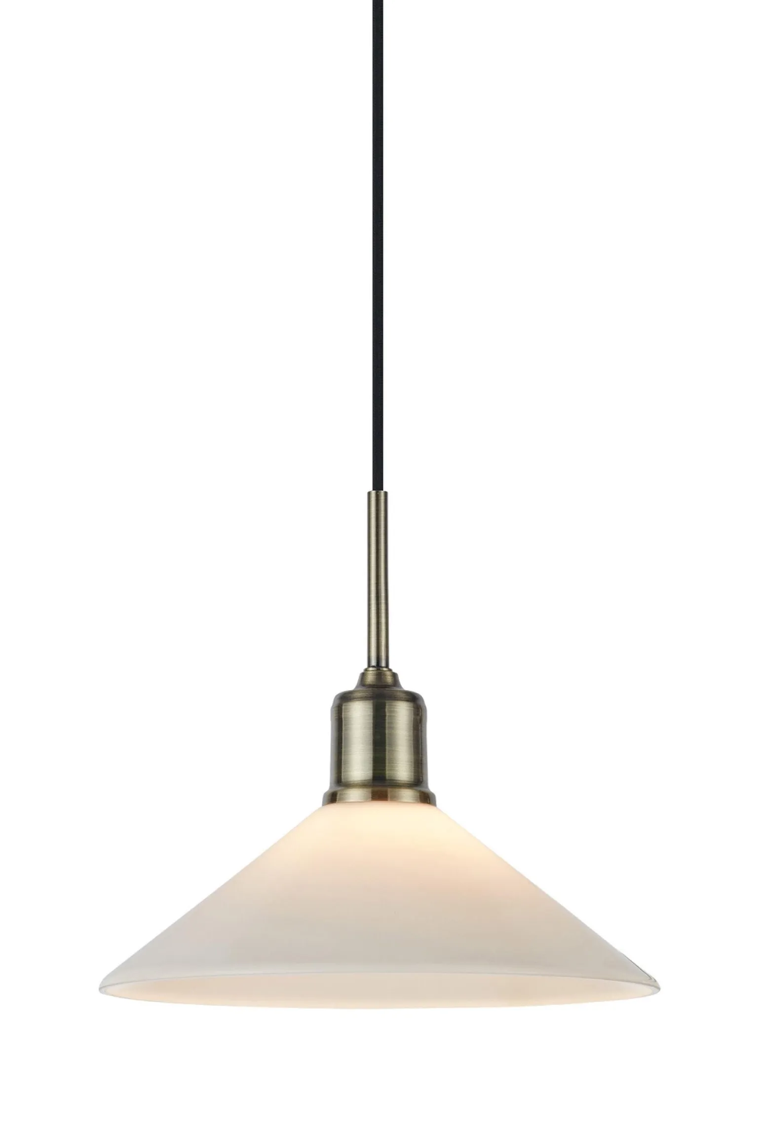 Szklana lampa wisząca VELA Antique Brass/ Shiny White (108867) Markslojd