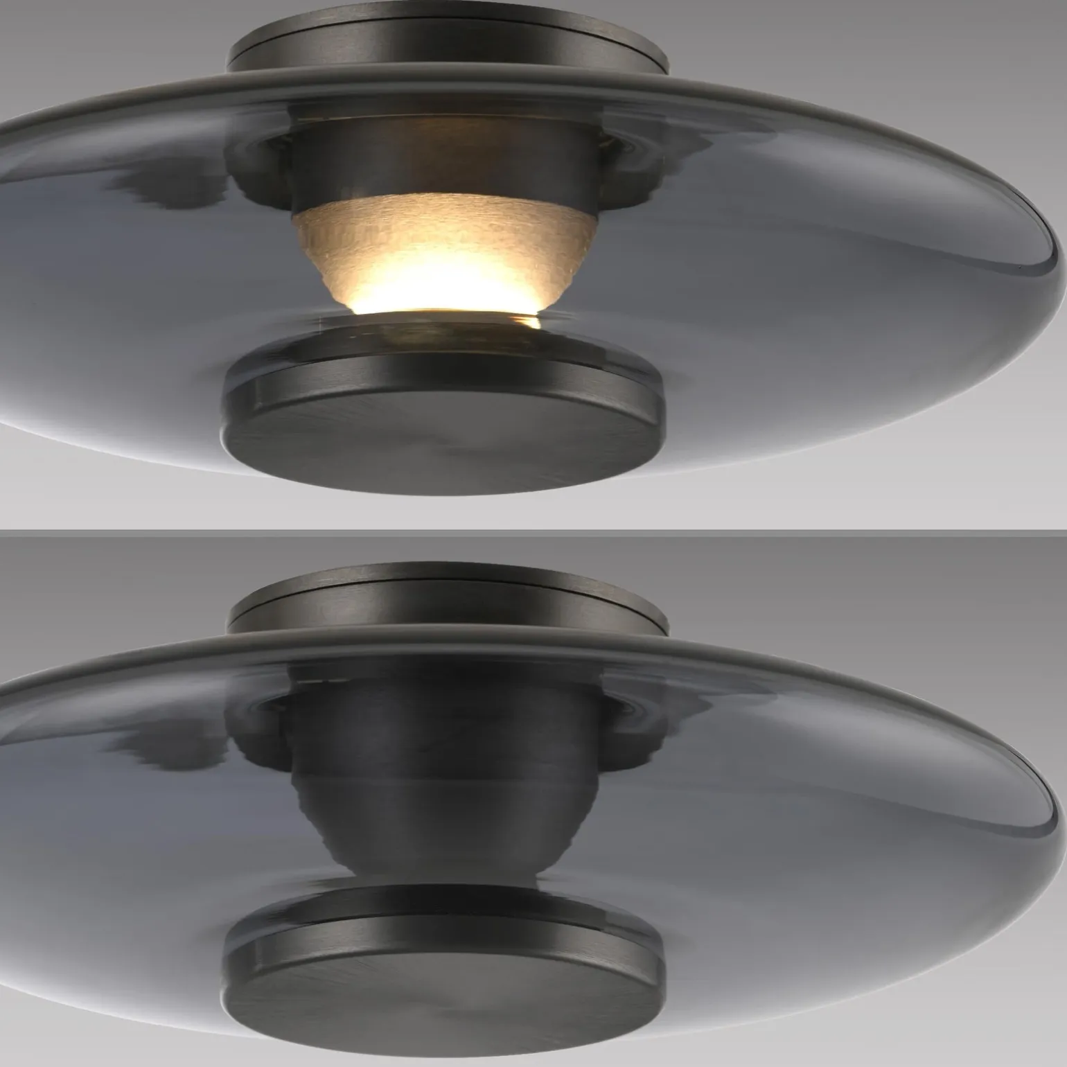 Szklany, ściemnialny kinkiet PURE VITRUM SZARY (6082-15) - Paul Neuhaus