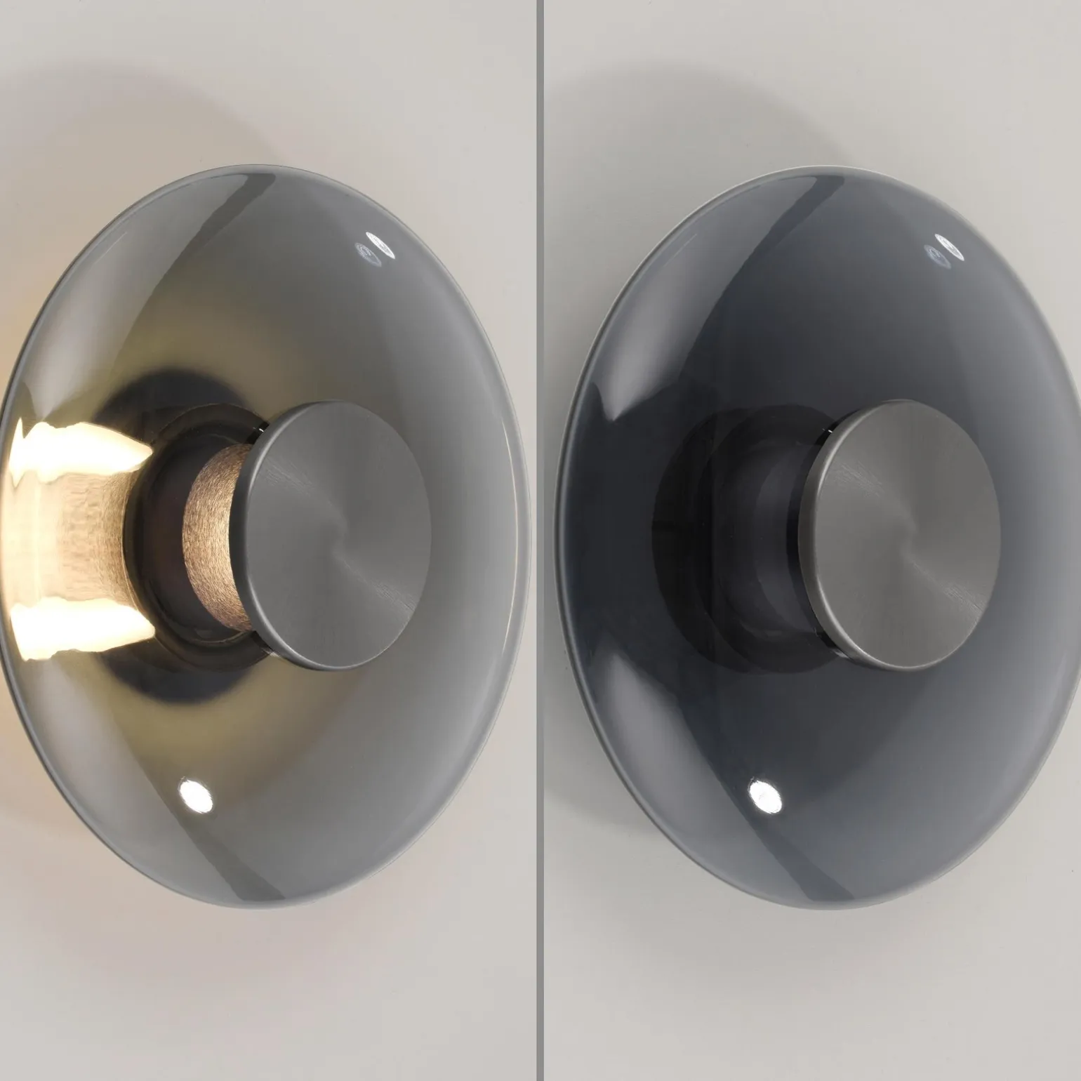 Szklany, ściemnialny kinkiet PURE VITRUM SZARY (6082-15) - Paul Neuhaus