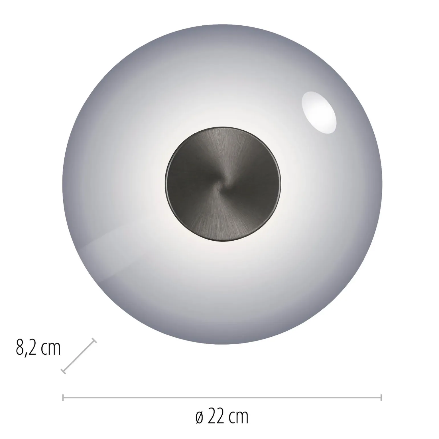 Szklany, ściemnialny kinkiet PURE VITRUM SZARY (6082-15) - Paul Neuhaus