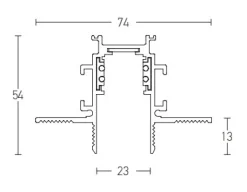 Szyna magnetyczna wpuszczana MAGNETIC TRIMLESS DEEP 1m czarna (2083B-1) - Zambelis