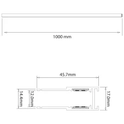 Szyna natynk 100cm magnetic track 10mm (ML2185) - Milagro