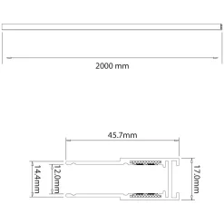 Szyna natynk 200cm magnetic track 10mm (ML2186) - Milagro