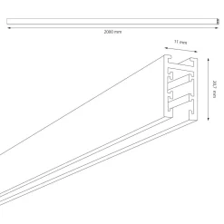 Szyna natynk magnetic track 5mm 200cm (ML2160) - Milagro