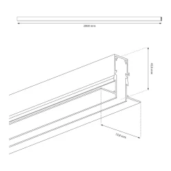 Szyna podtynk 200cm magnetic track 10mm (ML2182) - Milagro