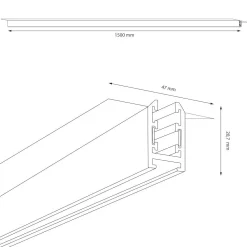 Szyna podtynk magnetic track 5mm 150cm (ML2162) - Milagro