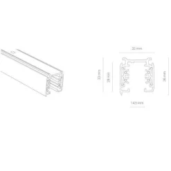 Szyno-przewód CTLS TRACK, 3 CIRCUIT, czarny, 2 Metry trójobwodowy (8716) - Nowodvorski
