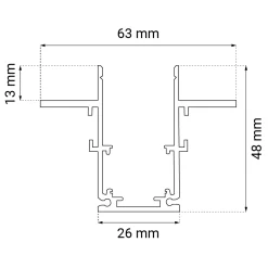Szynoprzewód magnetyczny podtynkowy Komatsu 48V - Czarny (2 m) (6503) - Shilo