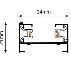 Szynoprzewód natynkowy 1F 230V - Biały (1900 mm) (6301) - Brosline