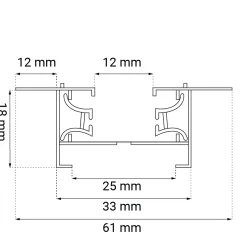 Szynoprzewód podtynkowy 1F 230V - Biały (900 mm) (6342) - Brosline