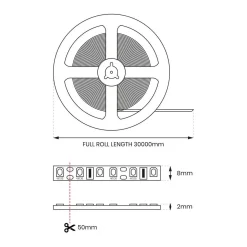 Taśma COB 480/m 6500K IP20 12V 30m (EKPL453) - Eko-Light