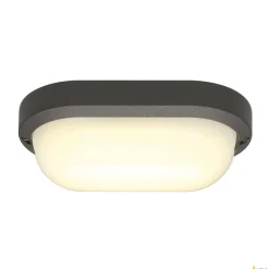 TERANG 2, lampa ścienna i sufitowa outdoor, LED, 3000K, IP44, owalna, antracytowa, 11W (229935) - SLV