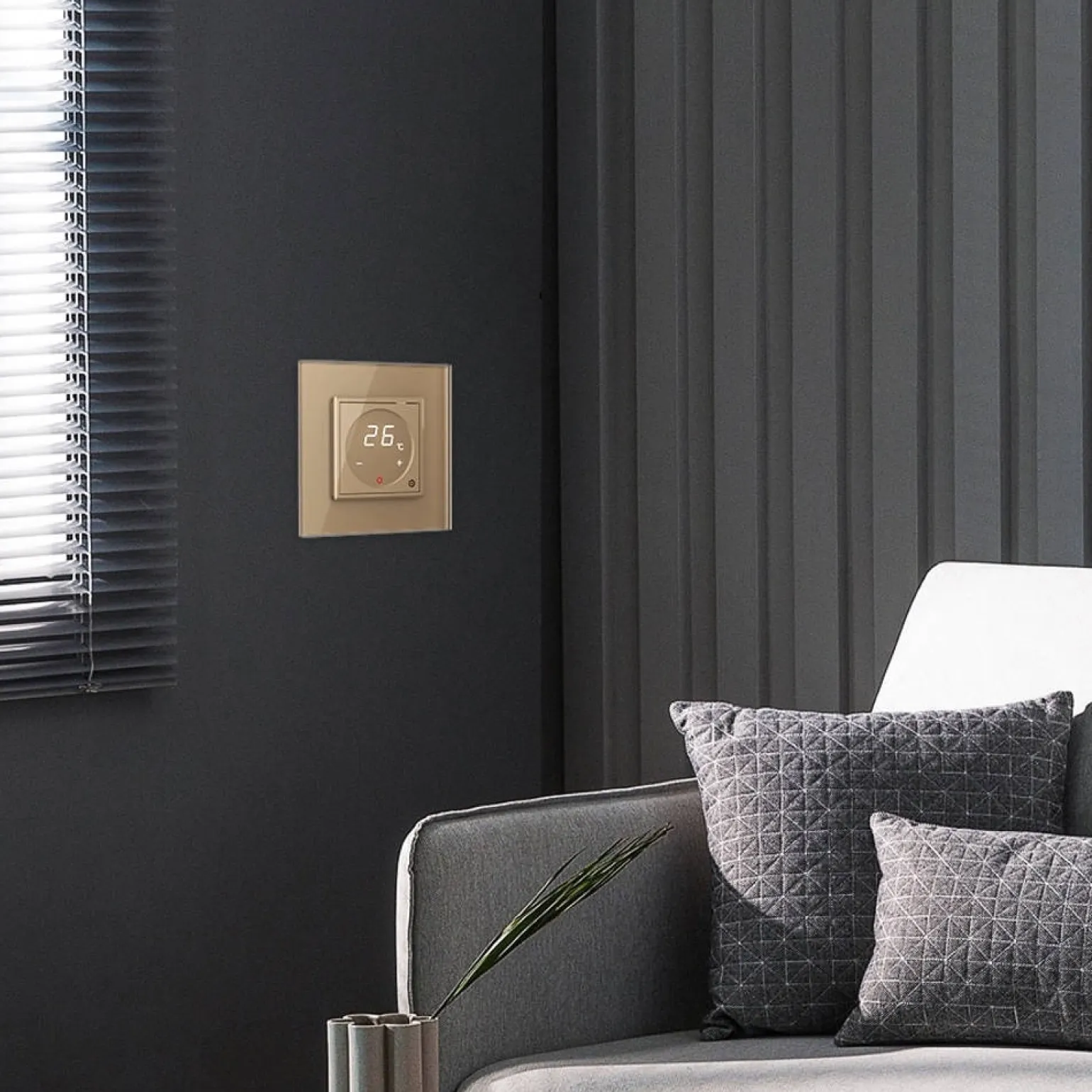 Termostat LIVOLO + Ramka pojedyncza Złota GPF-1 (VL-C701TMC-EC-63) LIVOLO