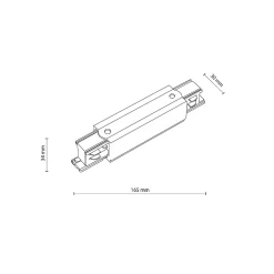 TRACER PROSTY TRÓJOBWODOWY BIAŁY Z PODŁĄCZENIEM ZASILAJĄCYM (4531) - TK Lighting