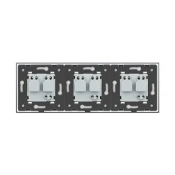 Trzy gniazda elektryczne koloru czarnego z bolcem 16A - 230V (VL-W03FR-62) LIVOLO