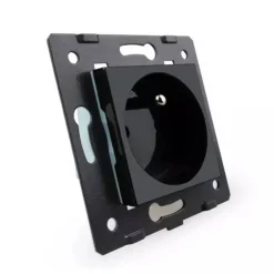 Trzy gniazda elektryczne koloru czarnego z bolcem 16A - 230V (VL-W03FR-62) LIVOLO