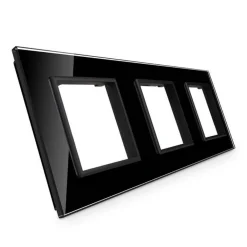 Trzy gniazda elektryczne koloru czarnego z bolcem 16A - 230V (VL-W03FR-62) LIVOLO