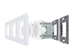 Trzy gniazda elektryczne koloru srebrnego 16A - 230V (VL-W03EU-64) LIVOLO