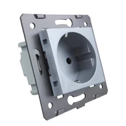 Trzy gniazda elektryczne koloru srebrnego 16A - 230V (VL-W03EU-64) LIVOLO