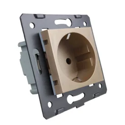 Trzy gniazda elektryczne koloru złotego 16A - 230V (VL-W03EU-63) LIVOLO