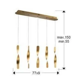 Twist lampa wisząca 5L (219527) - Schuller