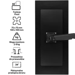Uchwyt do mocowania monitora, z funkcją full motion, z gazową sprężyną M1 Pro (LV0663) - LVN SYSTEM