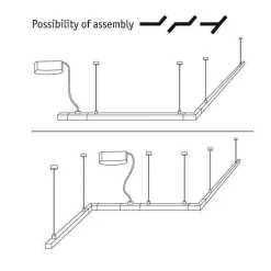 URail Cable zasilanie Suspen. Rail Chrom-mat max. 1000W 2000mm 230V metal/twszt (PL95416) - Paulmann