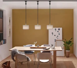 URail Deco System Base Zwis max. 1x20W E14 230V Czarny Mat, kabel z oplotem tekstylnym (PL96912) - PAULMANN