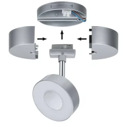 URail Single Spot-Base max50W Chrom matt 230V Kunststoff (PL96820) - PAULMANN