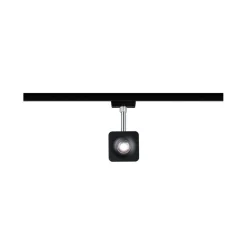 URail System Spot Cube 1x8W Czarny Mat/Chrom230V Metal 4000K ściemniany (PL96941) - PAULMANN