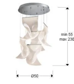 Velos II lampa wisząca 5L (609531N) - Schuller