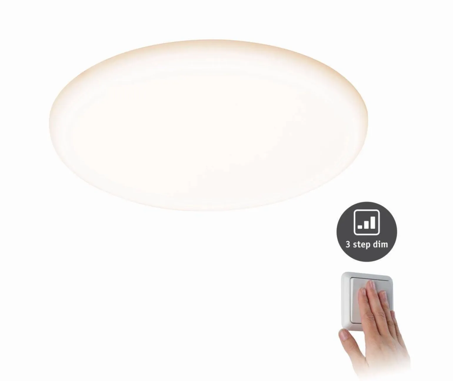 Veluna VariFit Panel LED IP44 21W 3000K 3-st ściemniane 215mm Tworzywo sztuczne (PL93064) - PAULMANN