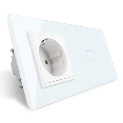 Włącznik dotykowy EC Wi-Fi z gniazdem elektrycznym biały (VL-C701GEC-61) LIVOLO
