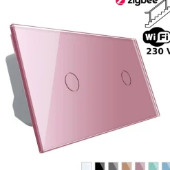 Włącznik dotykowy krzyżowo-schodowy 1 + 1 EC Wi-Fi różowy (VL-C7011SEC-67) LIVOLO