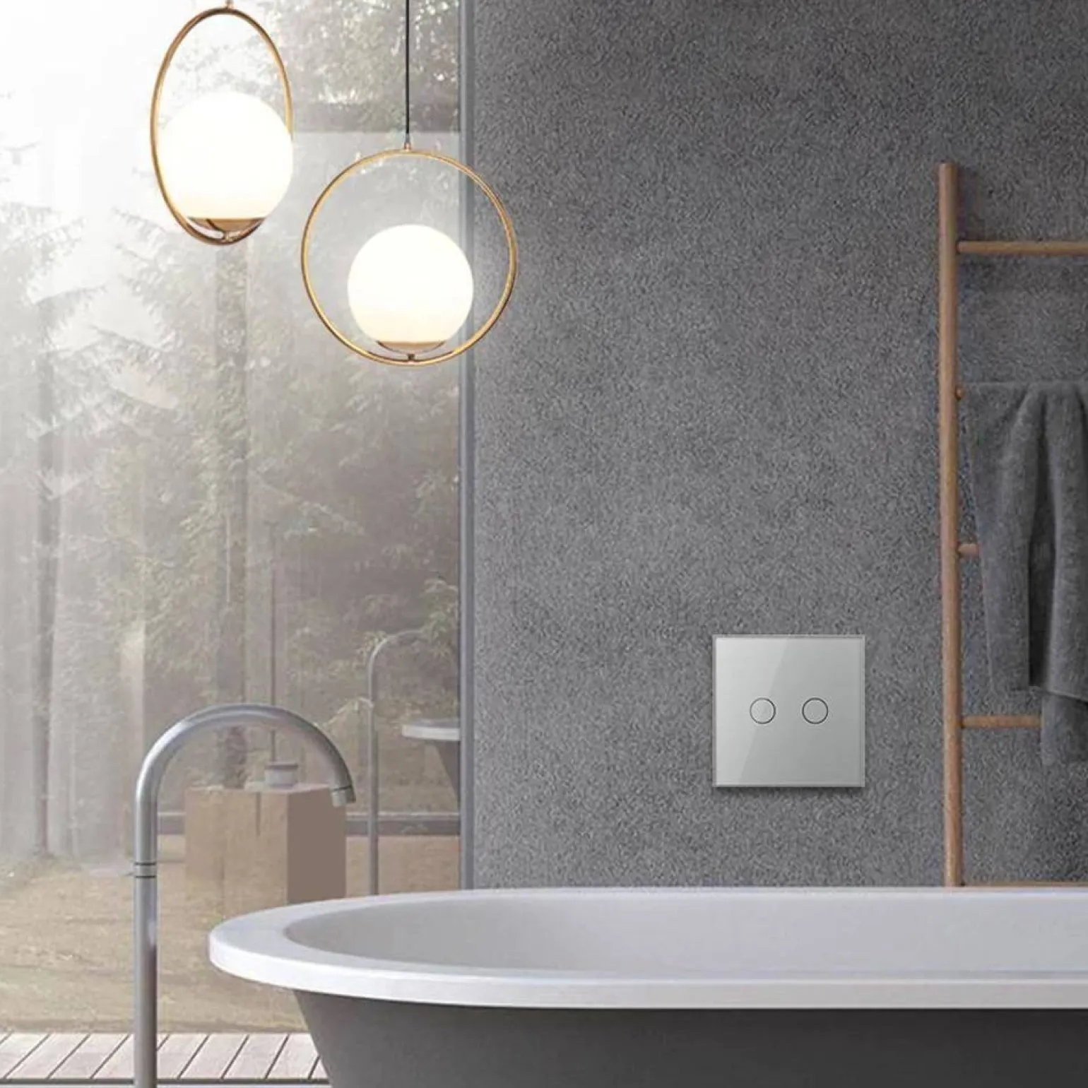 Włącznik dotykowy LIVOLO krzyżowo-schodowy podwójny EC Wi-Fi różowy (VL-C702SEC-67) LIVOLO