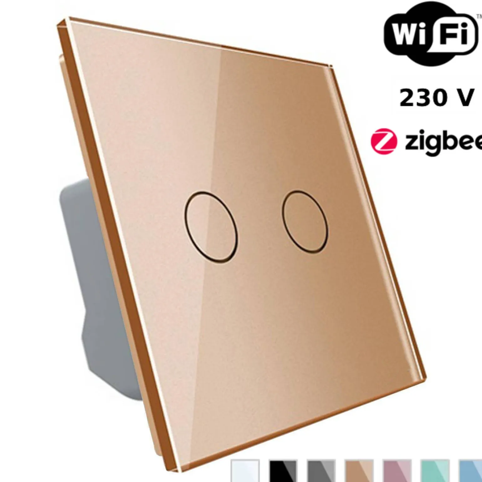 Włącznik dotykowy LIVOLO podwójny EC Wi-Fi złoty (VL-C702EC-63) LIVOLO