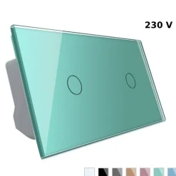 Włącznik dotykowy LIVOLO pojedynczy + pojedynczy zielony (VL-C7011-68) LIVOLO
