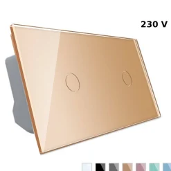 Włącznik dotykowy LIVOLO pojedynczy + pojedynczy złoty (VL-C7011-63) LIVOLO