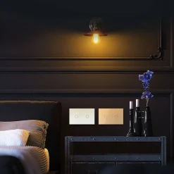 Włącznik dotykowy LIVOLO pojedynczy + pojedynczy złoty (VL-C7011-63) LIVOLO