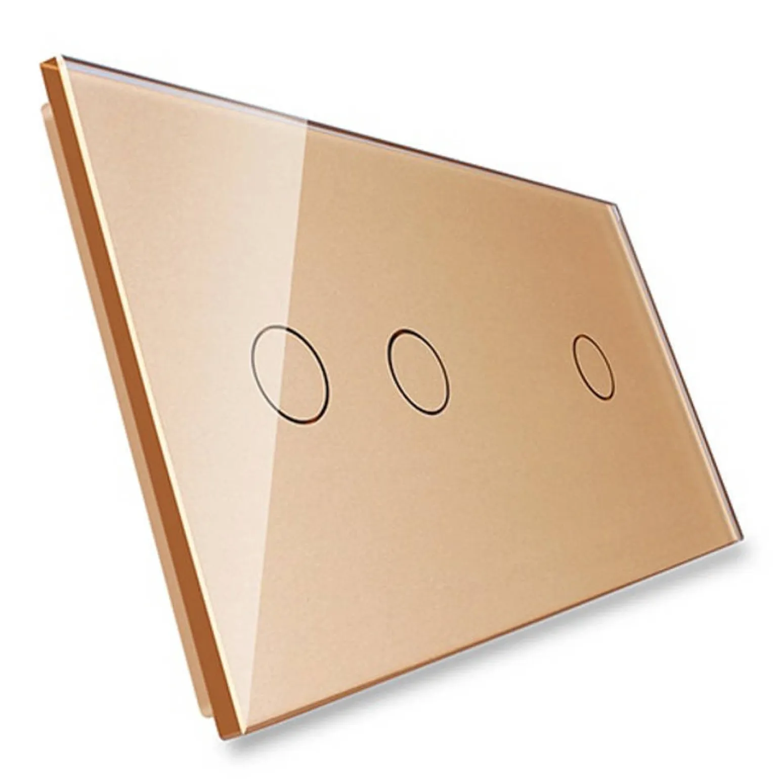Włącznik dotykowy podwójny + pojedynczy EC Wi-Fi i Podwójny panel szklany w kolorze złotym (VL-C7012EC-63) LIVOLO