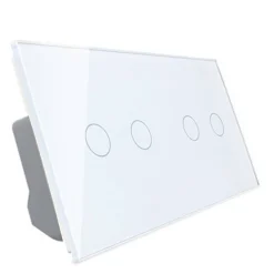 Włącznik dotykowy podwójny + podwójny EC Wi-Fi z podwójnym panelem szklanym w kolorze białym 2 + 2 (VL-C7022EC-61) LIVOLO