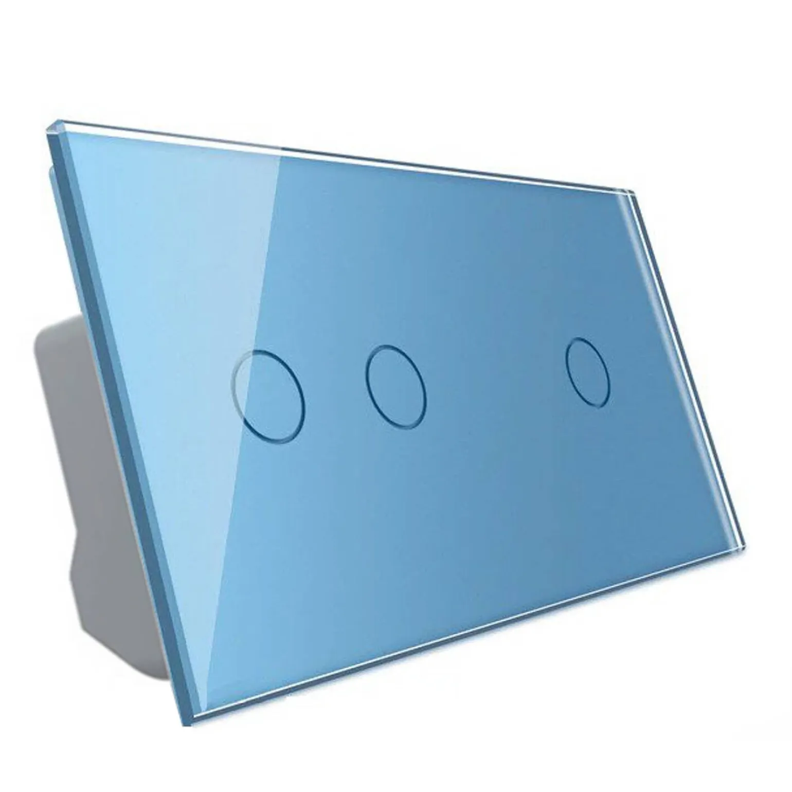 Włącznik dotykowy podwójny + pojedynczy EC Wi-Fi i Podwójny panel szklany w kolorze niebieskim (VL-C7012EC-69) LIVOLO