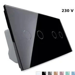 Włącznik dotykowy podwójny + podwójny czarny (VL-C7022-62) LIVOLO
