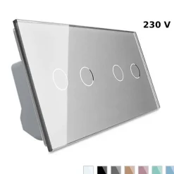 Włącznik dotykowy podwójny + podwójny srebrny (VL-C7022-64) LIVOLO