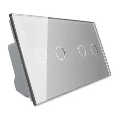 Włącznik dotykowy podwójny + podwójny srebrny (VL-C7022-64) LIVOLO
