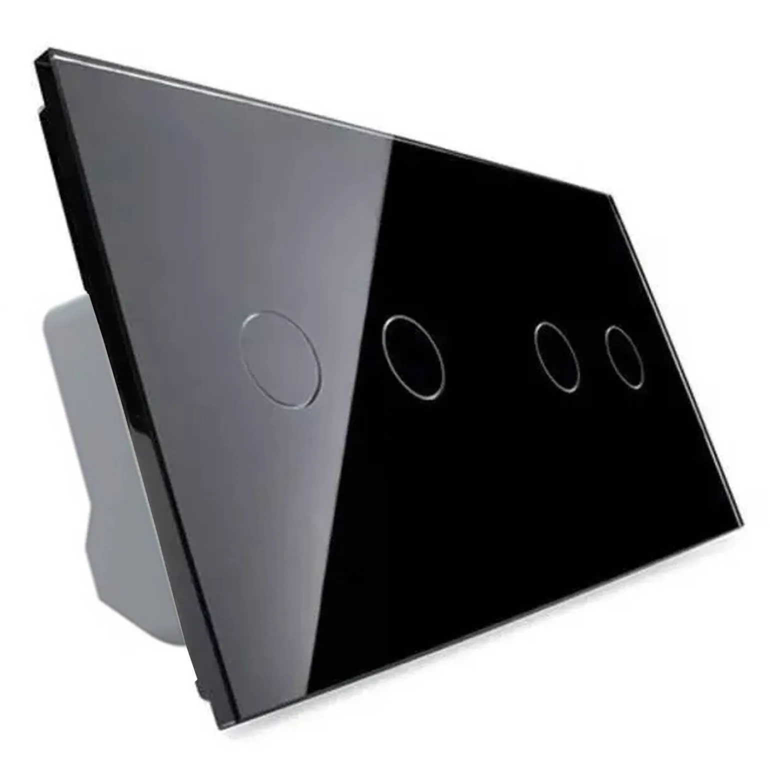 Włącznik dotykowy podwójny + podwójny EC Wi-Fi z podwójnym panelem szklanym w kolorze czarnym 2 + 2 (VL-C7022EC-62) LIVOLO